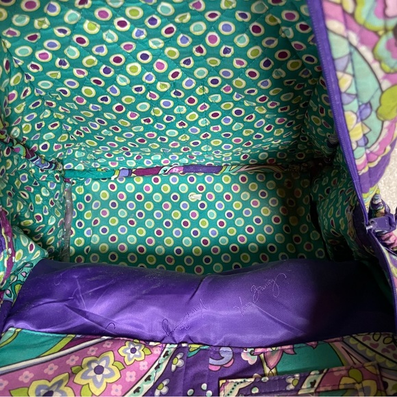 Used Purple and Green Vera Bradley soft backpack - Picture 7 of 7